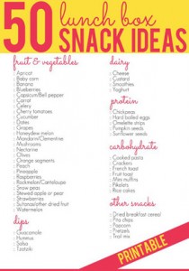 50 lunch box snack ideas