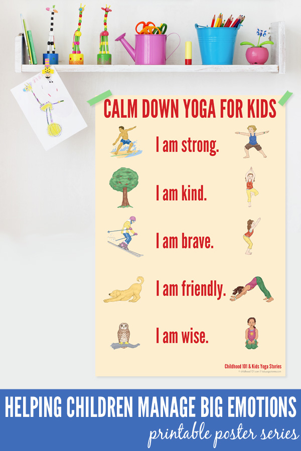 Calm Down Yoga Routine for kids - help children manage big emotions