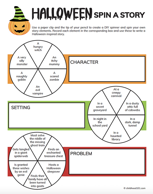 Halloween storywriting prompts for kids