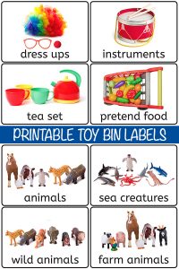 Free toy bin labels for playroom storage